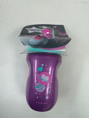 Tommee Tippee Purple Space Sippy Cup bottle sportee easy clean valve spill proof